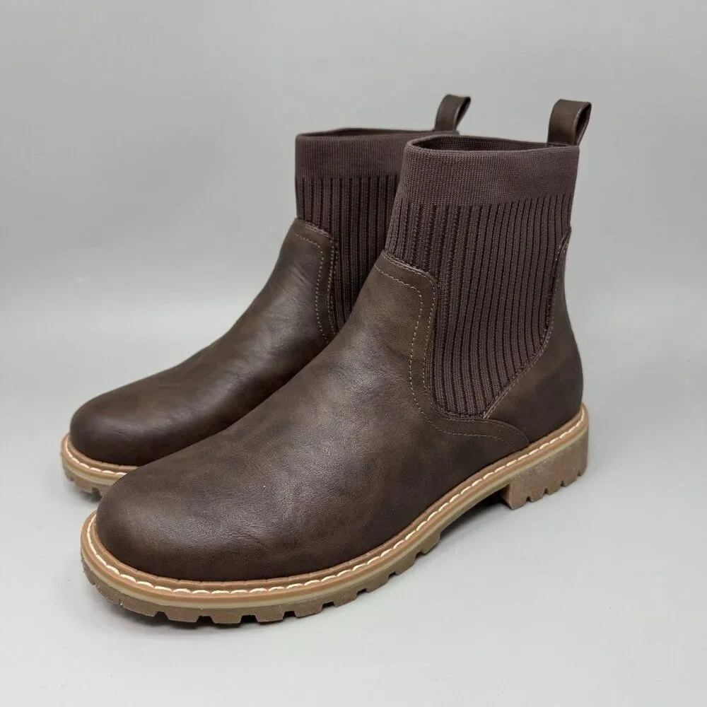Corkys Cabin Fever Round Toe Chelsea Pull On  Womens Brown Casual Boots Size 11